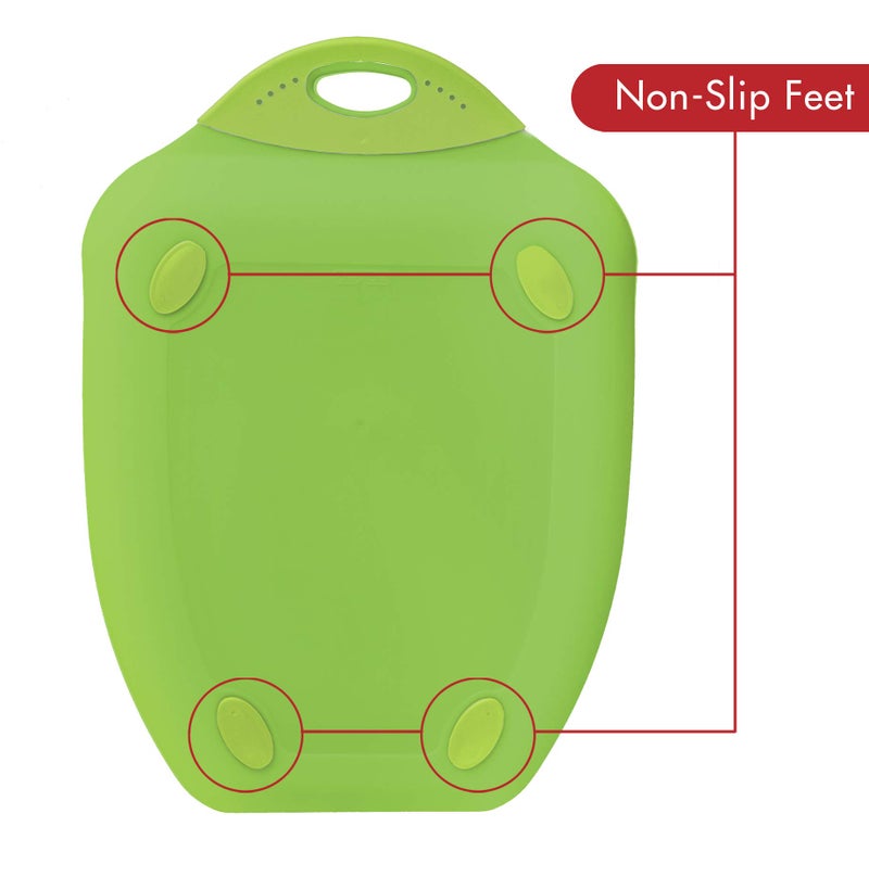 Dexas Chop & Scoop Cutting Board, 9.5 by 13 inches, Solid Green, 322-J383 - Image 3
